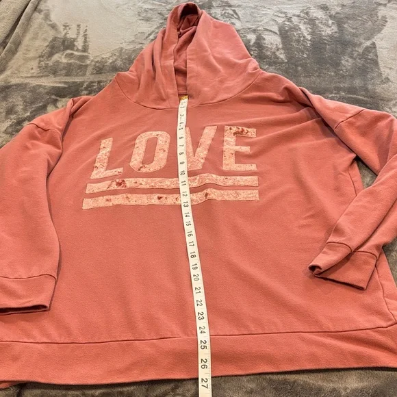 Soho Street New York & Co. Blush LOVE Graphic Hoodie Y2K - Picture 5 of 8